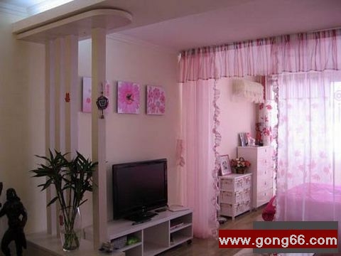 57平小户型温馨婚房效果图
