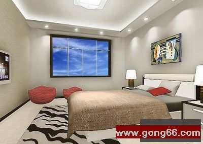 黑白色调卧室装修效果图